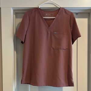 Figs Mauve Scrub Top